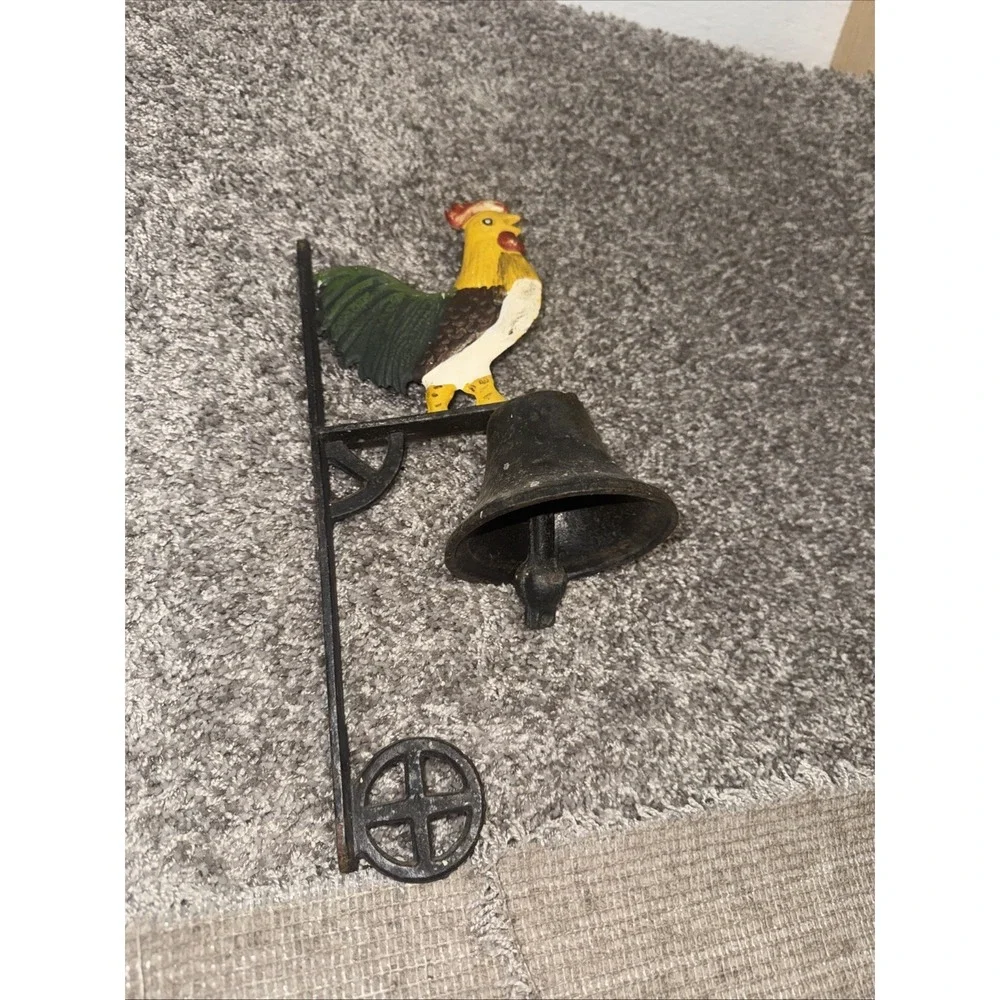 Tractor Door Bell Wall Mount Cast Iron Rustic Vintage Old Fashion Heavy Rooster